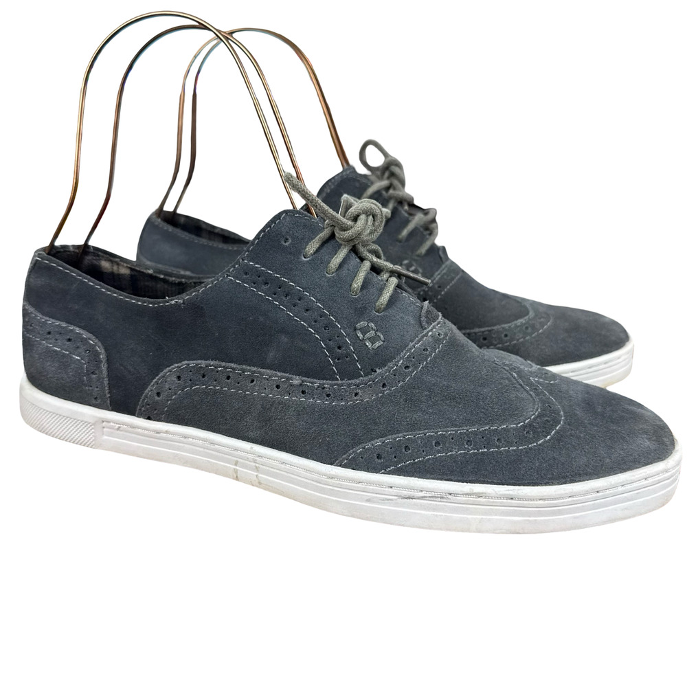 Bed Stu Quinn Mens Wingtip Leather Suede Gray Lace Up Business Casual Shoes 10